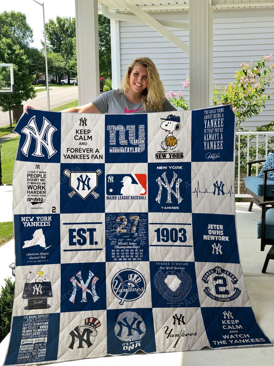 New York Yankees 3D Full Printing Quilt V4