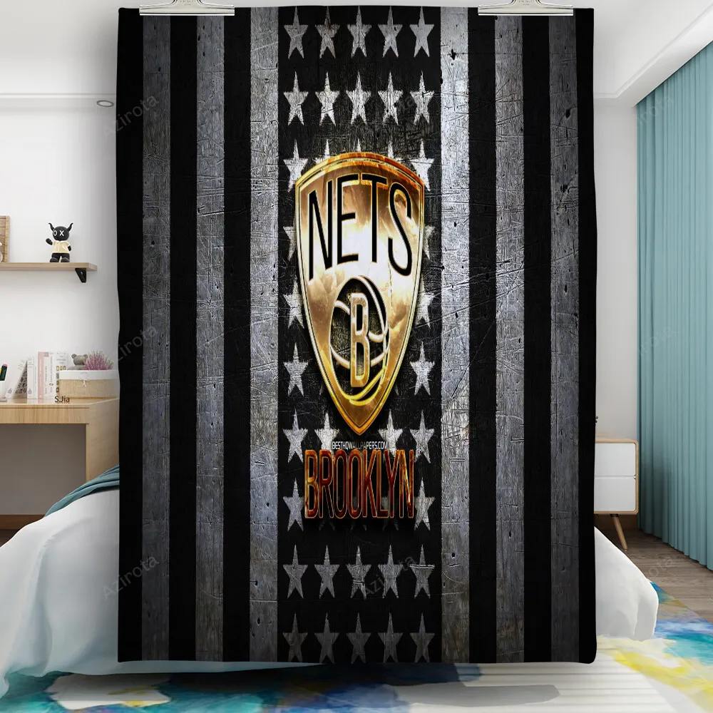 Brooklyn Nets Golden Ball Flag Gift For Fan 3D Full Printing Quilt