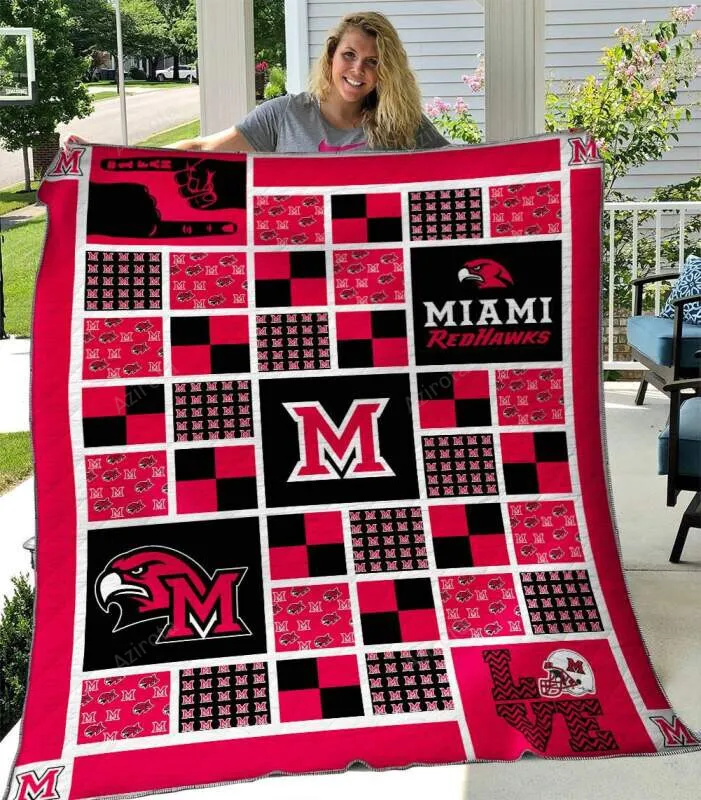 Miami Redhawks Customized 3D Full Printing Quilt