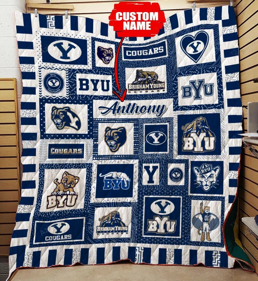 Personalized Byu Cougars 3D Full Printing Quilt