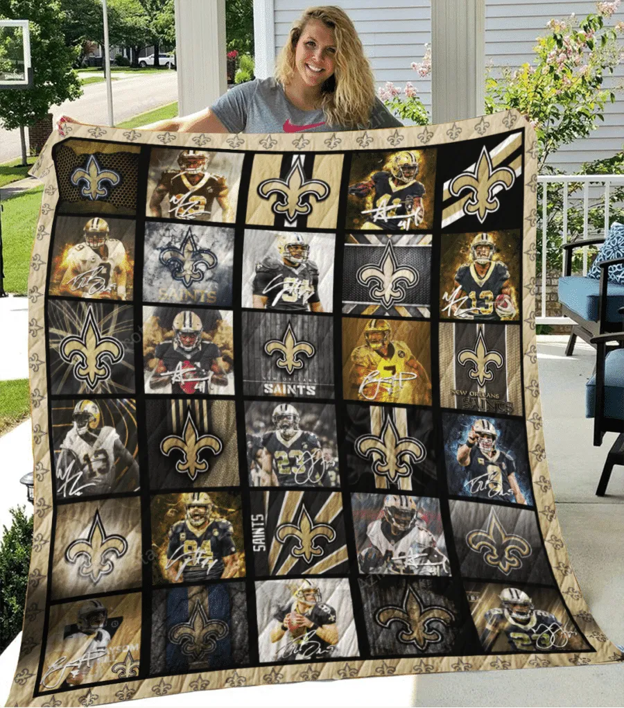 New Orleans Saints Legends Football Team 3D Full Printing Quilt Black TPH
