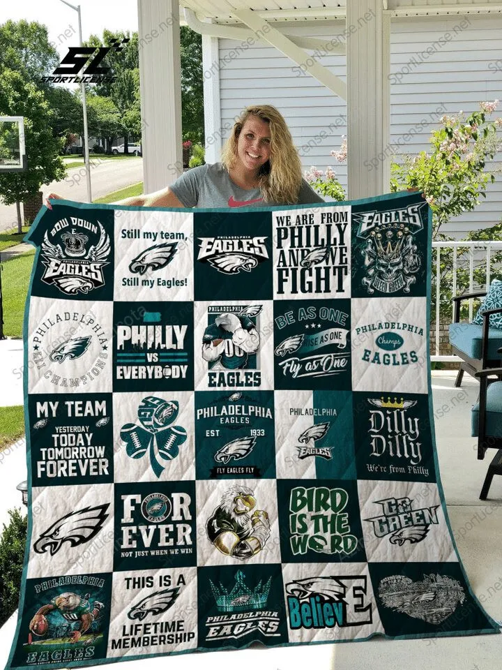 Philadelphia Eagles White Green 3D Full Printing Quilt