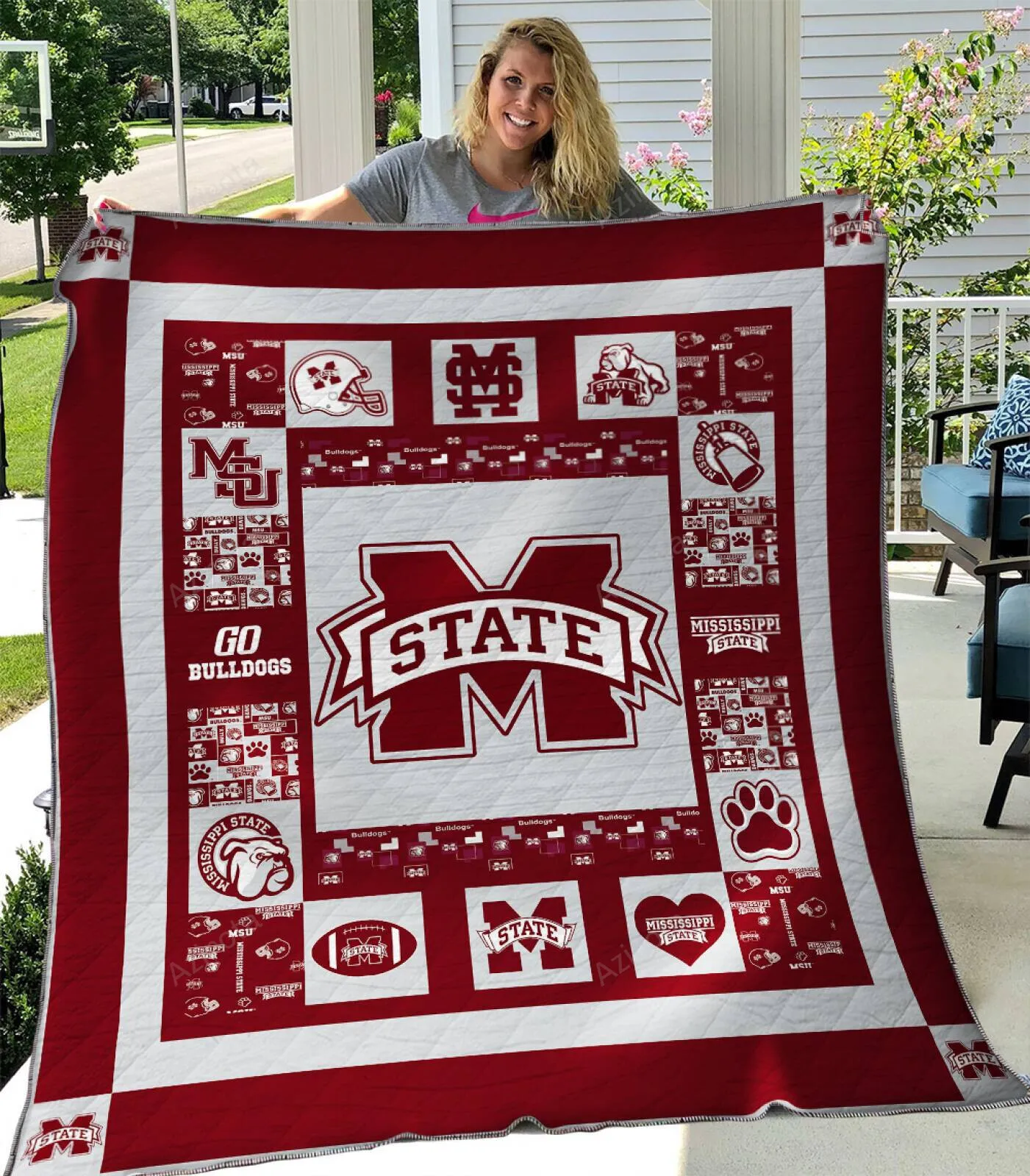 Mississippi State Bulldogs Version Customized 3D Full Printing Quilt