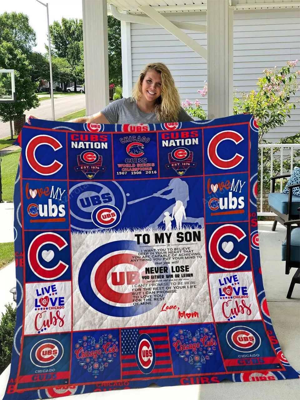 Chicago Cubs 3D Full Printing Quilt V5