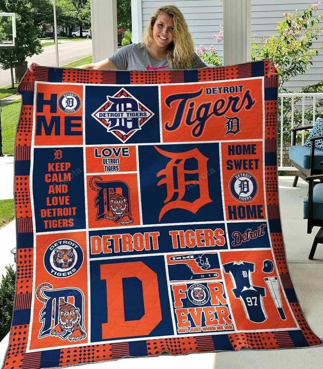 Detroit Tigers 3D Full Printing Quilt V2