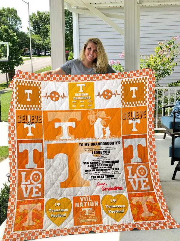 Tennessee Volunteers To My Granddaughter Love Grandmom 3D Full Printing Quilt