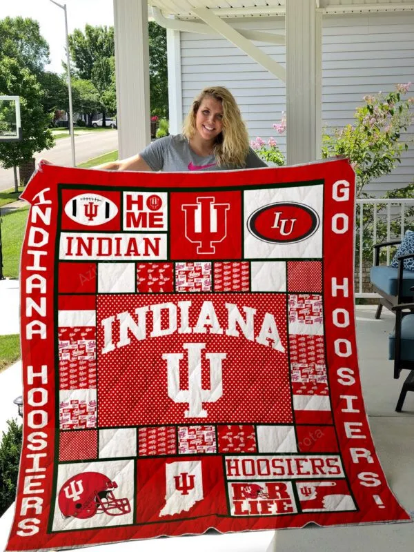 Indiana Hoosiers Crimson White 3D Full Printing Quilt