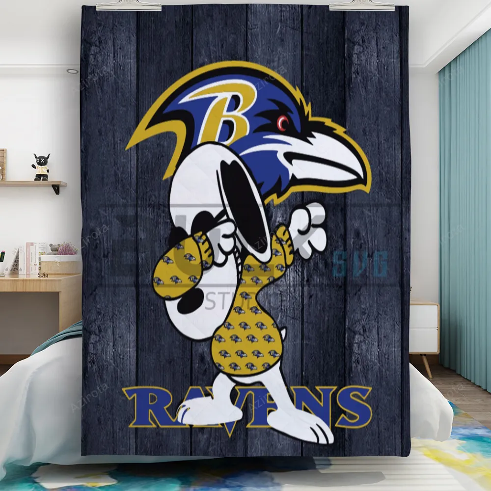 Baltimore Ravens Snoopy v2 Gift For Fan 3D Full Printing Quilt