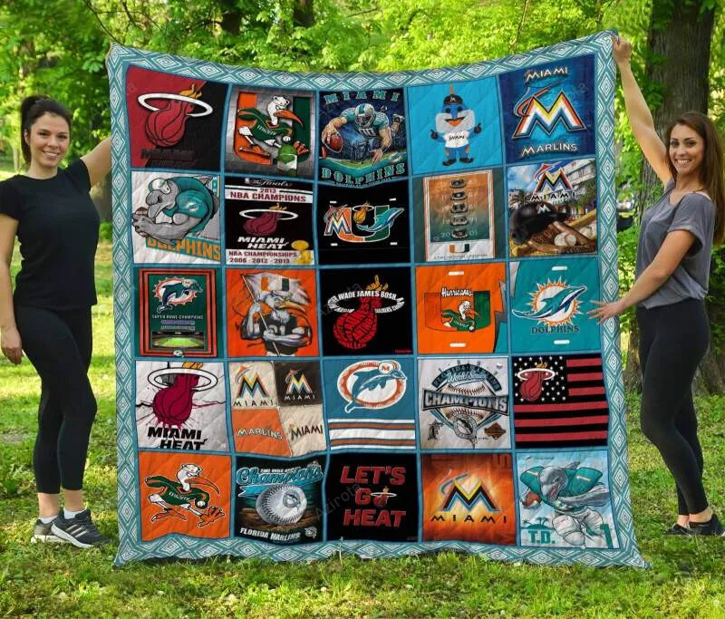 Miami Dolphins Customized 3D Full Printing Quilt