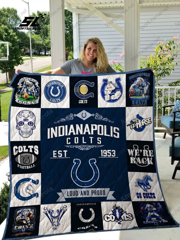Indianapolis Colts Blue White Est 1953 3D Full Printing Quilt