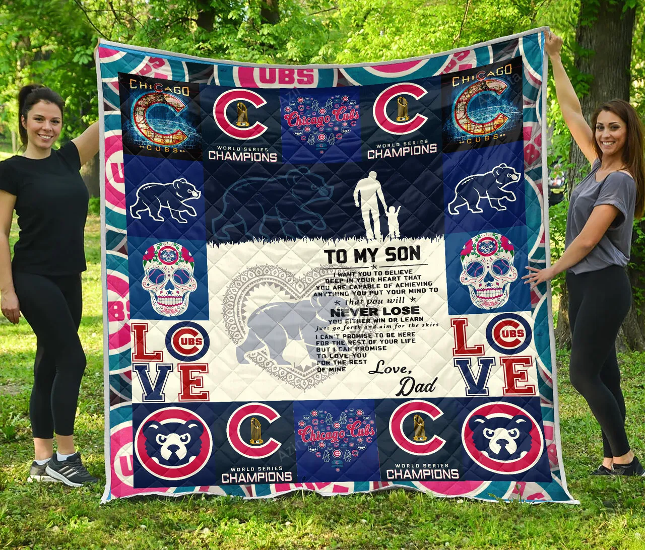 Chicago Cubs 3D Full Printing Quilt V12