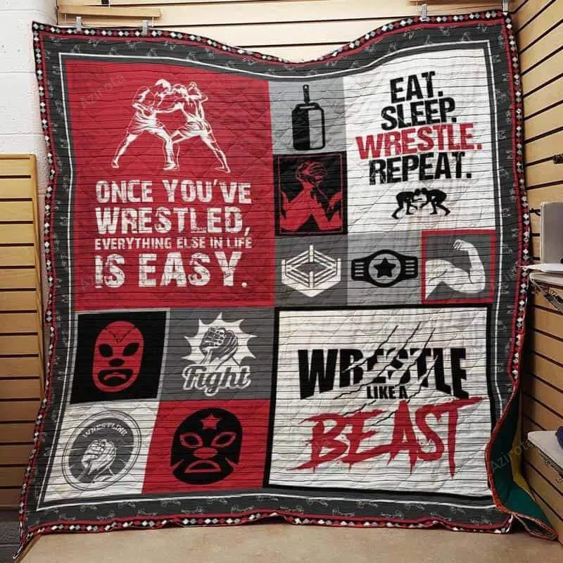 Eat Sleep Wrestling Customized 3D Full Printing Quilt