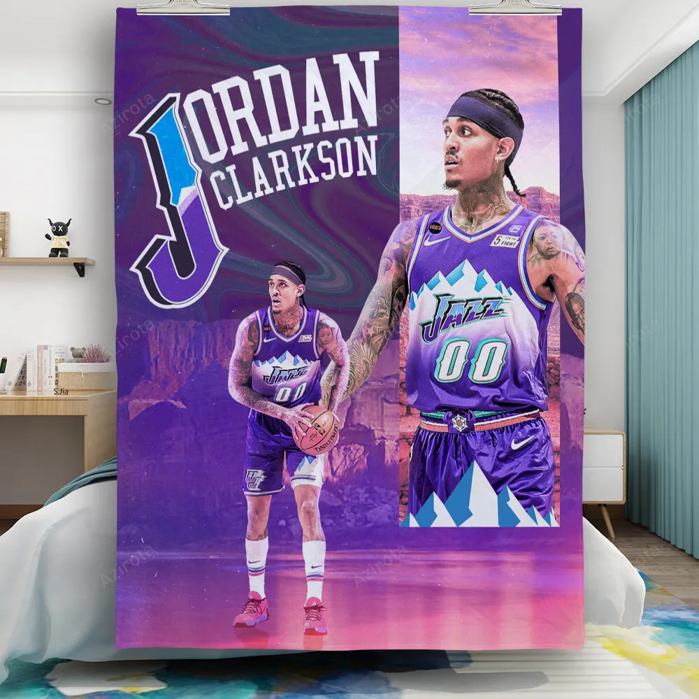 Utah Jazz 00 Jordan Clarkson v38 Gift For Fan 3D Full Printing Quilt