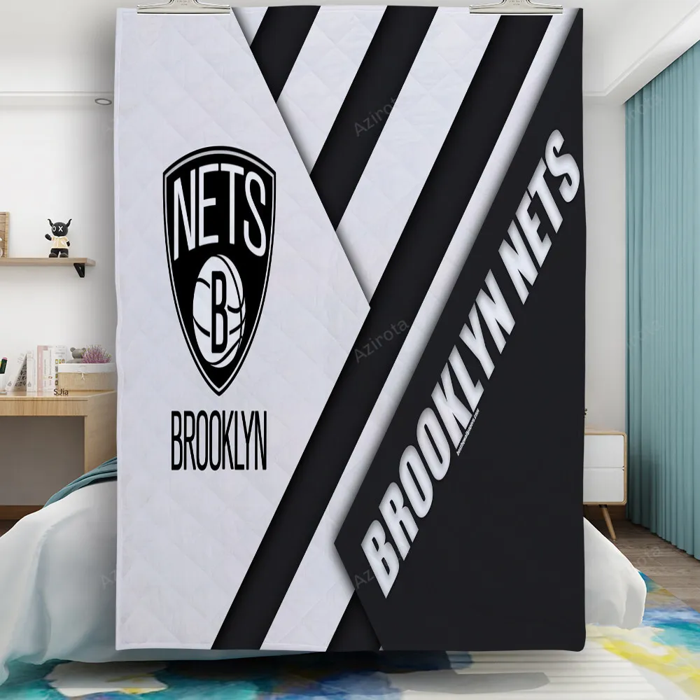 Brooklyn Nets Black White Splash Color Gift For Fan 3D Full Printing Quilt