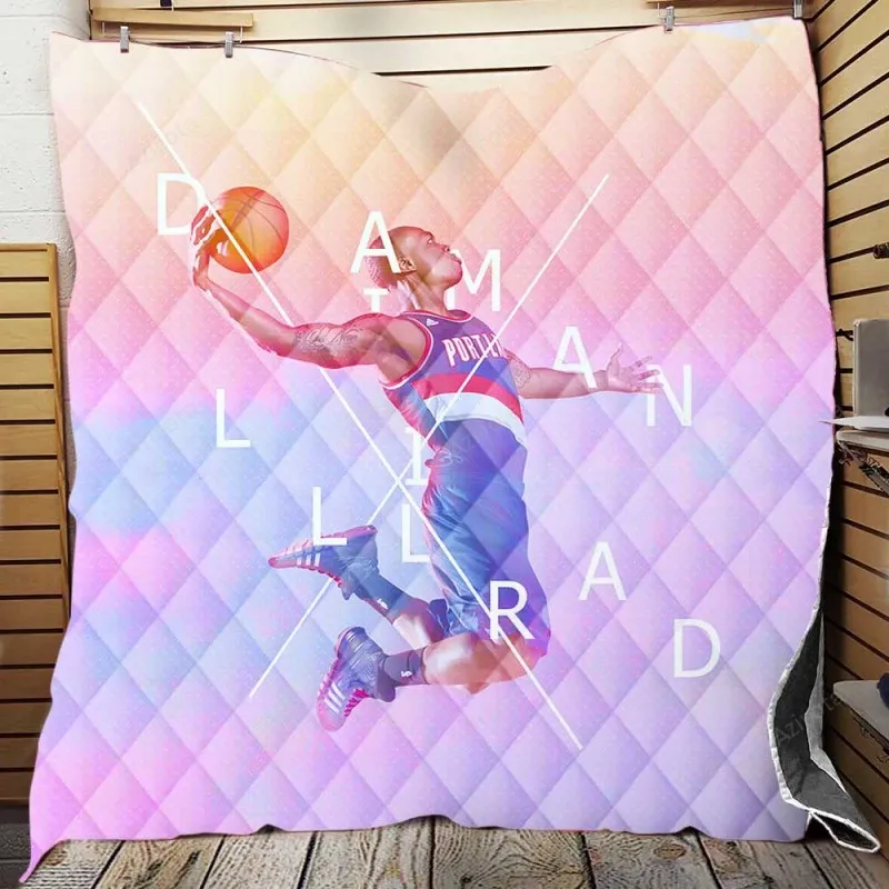 Energetic Basketball Player Damian Lillard 3D Full Printing Quilt