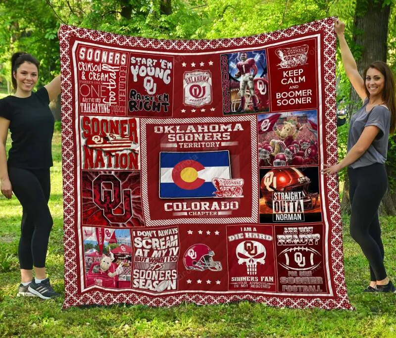 Oklahoma Sooners Colorado Customized 3D Full Printing Quilt