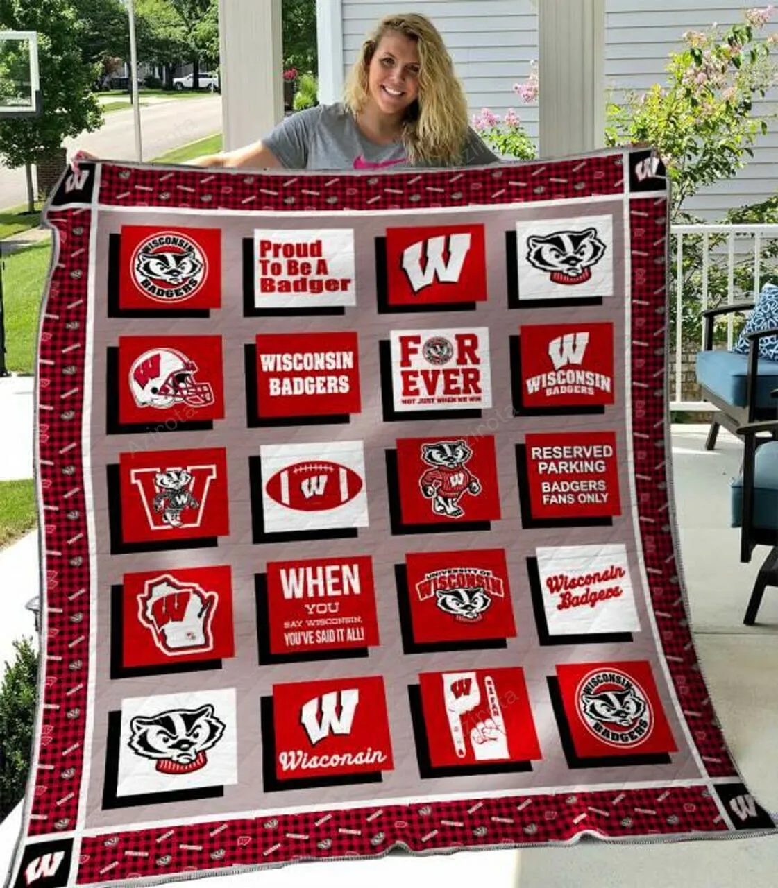 Wisconsin Badgers 3D Full Printing Quilt V4