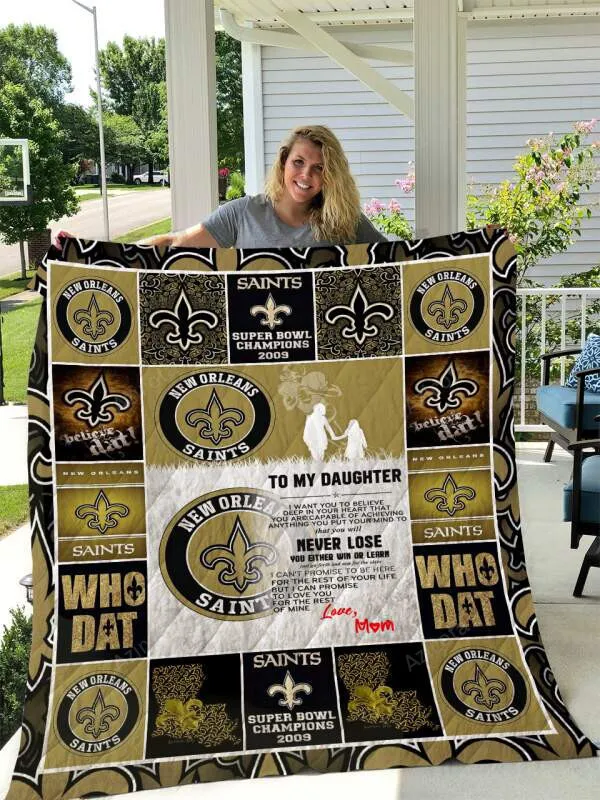 New Orleans Saints To My Daughter Love Mom 3D Full Printing Quilt