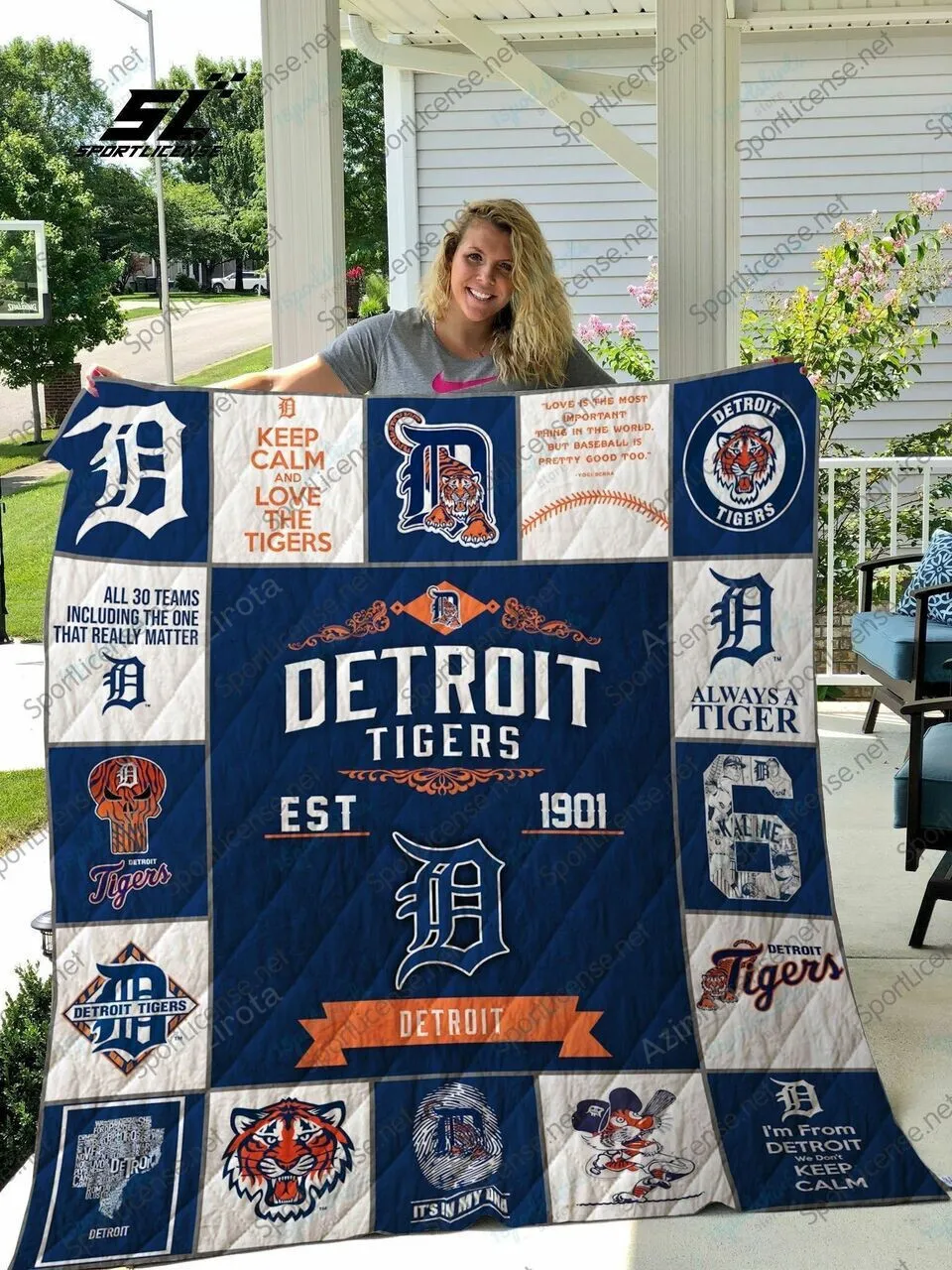 Detroit Tigers 3D Full Printing Quilt V9