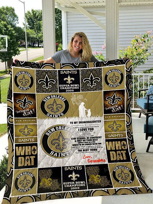 Personalized New Orleans Saints To My Granddaughter 3D Full Printing Quilt Great Customized Gifts For Birthday Christmas Thanksgiving Perfect Gifts 7102