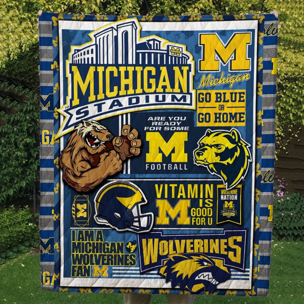 Michigan Wolverines 3D Full Printing Quilt