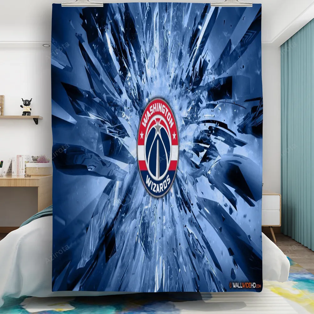 Washington Wizards Blue Glass Gift For Fan 3D Full Printing Quilt