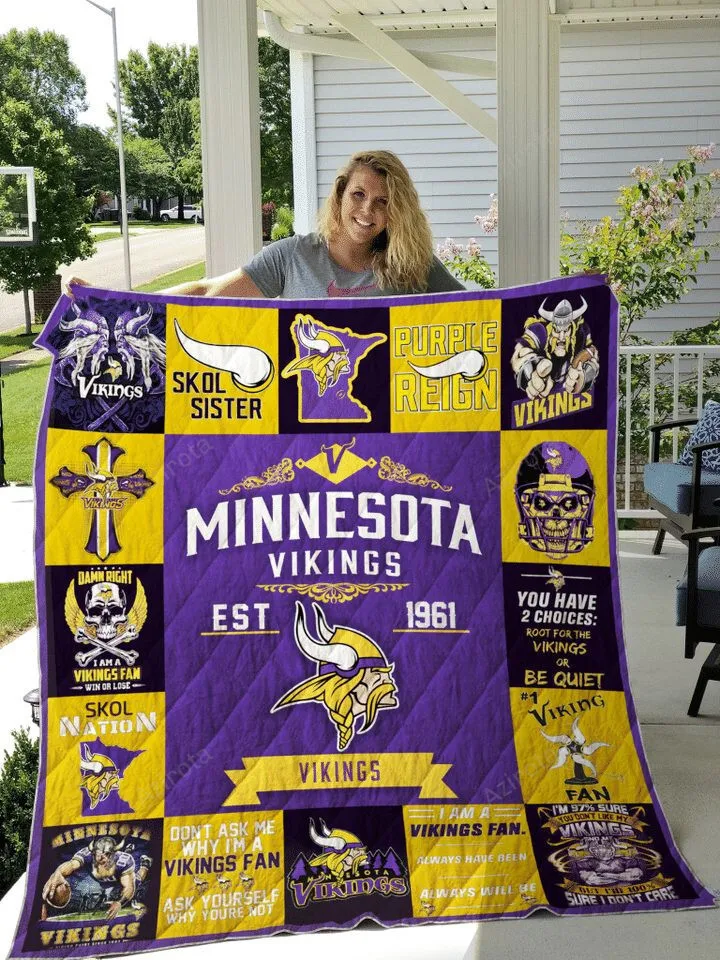 Minnesota Vikings Purple Yellow For Fans 3D Full Printing Quilt