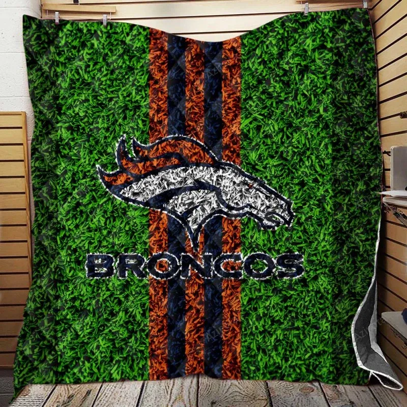 Grass DesignDenver Broncos Logo 3D Full Printing Quilt