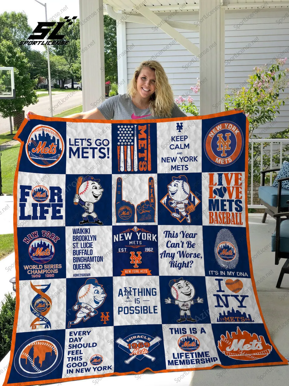 New York Mets 3D Full Printing Quilt V8