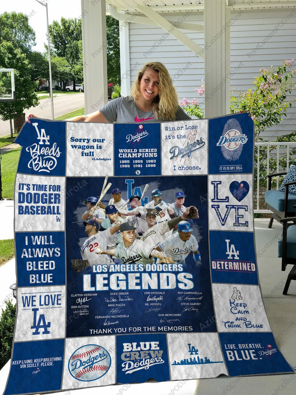 Los Angeles Dodgers 3D Full Printing Quilt V10
