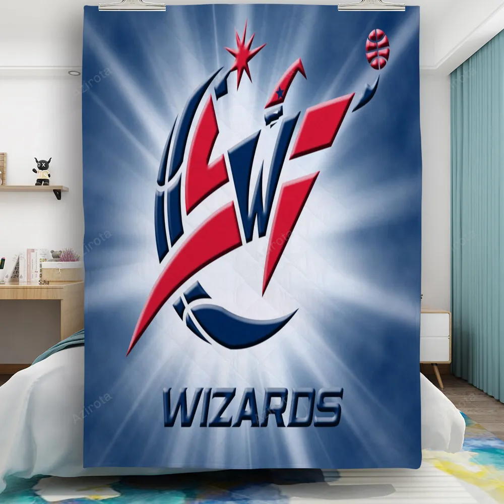 Washington Wizards Blue Light Gift For Fan 3D Full Printing Quilt