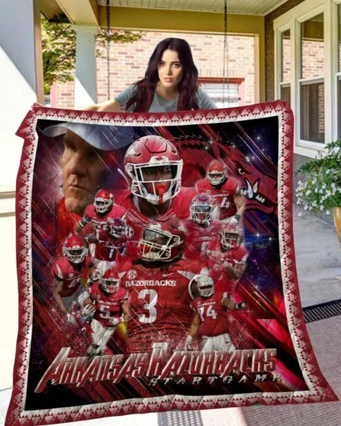 Graphic Arkansas Razorbacks Green 3D Full Printing Quilt