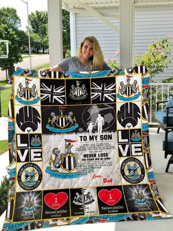 Newcastle United FC To My Son Love Dad 3D Full Printing Quilt