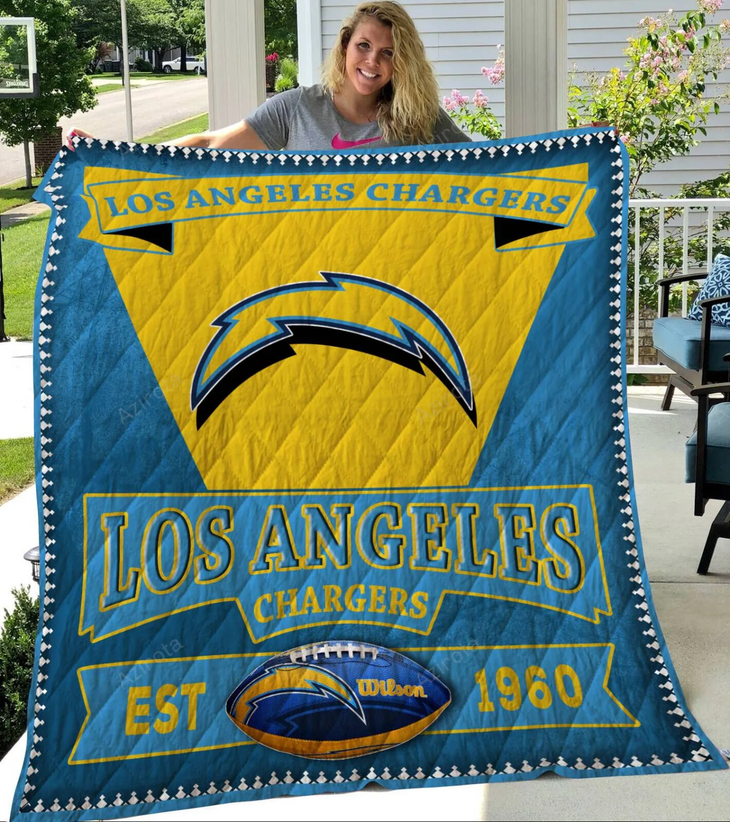 Los Angeles Chargers Customized 3D Full Printing Quilt