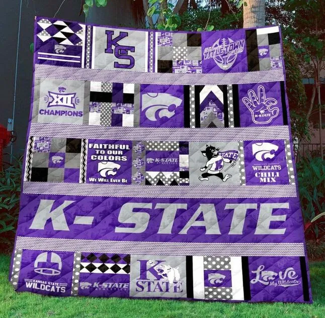 Kansas State WilDallas Cowboys Purple White 3D Full Printing Quilt V7