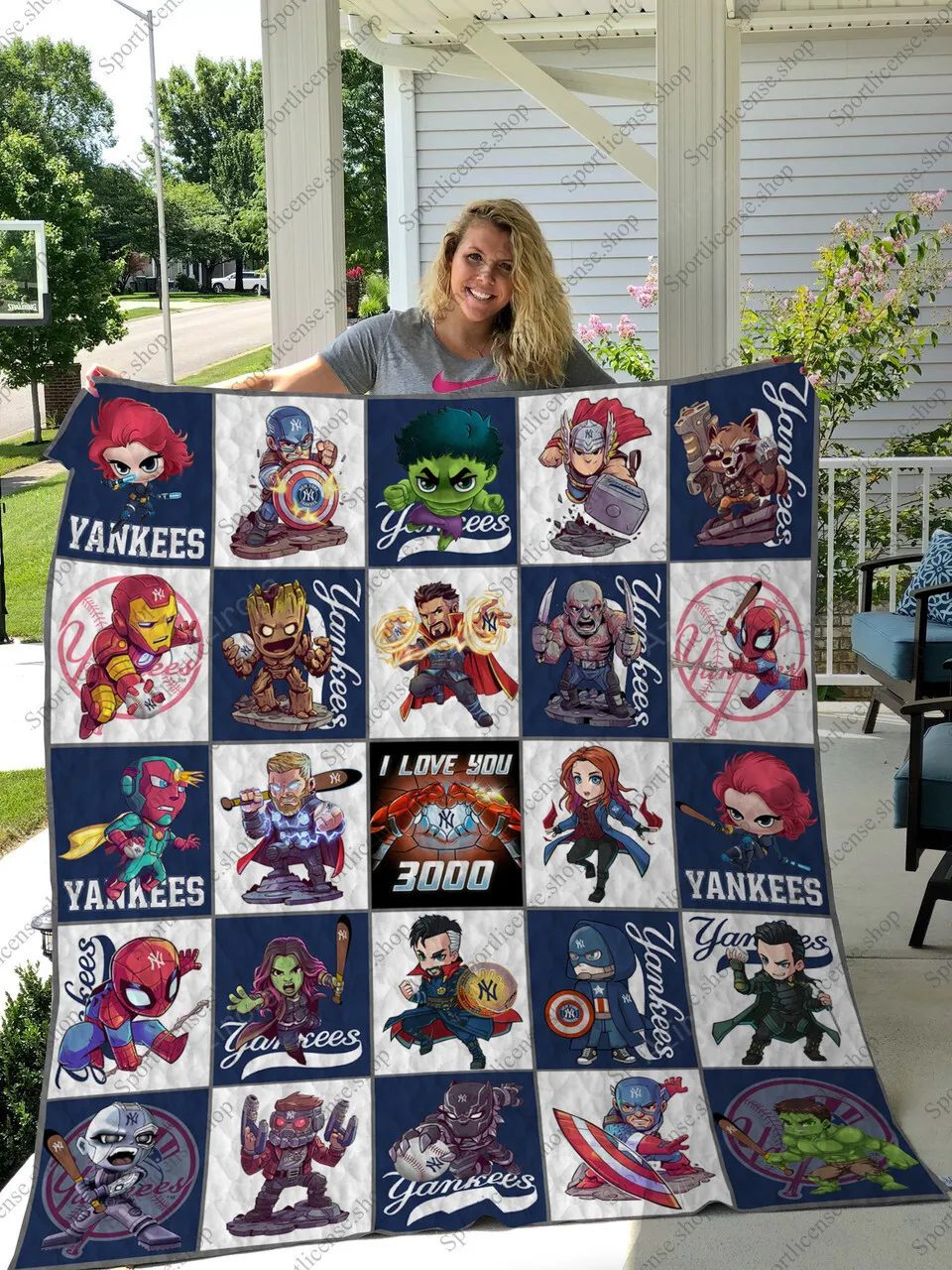 New York Yankees 3D Full Printing Quilt V11