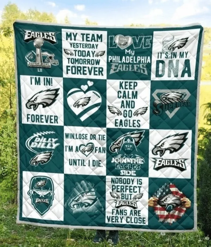 Philadelphia Eagles Green White 3D Full Printing Quilt V3