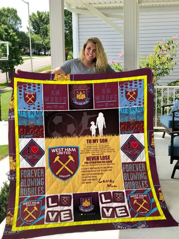 West Ham United FC To My Son Love Mom 3D Full Printing Quilt