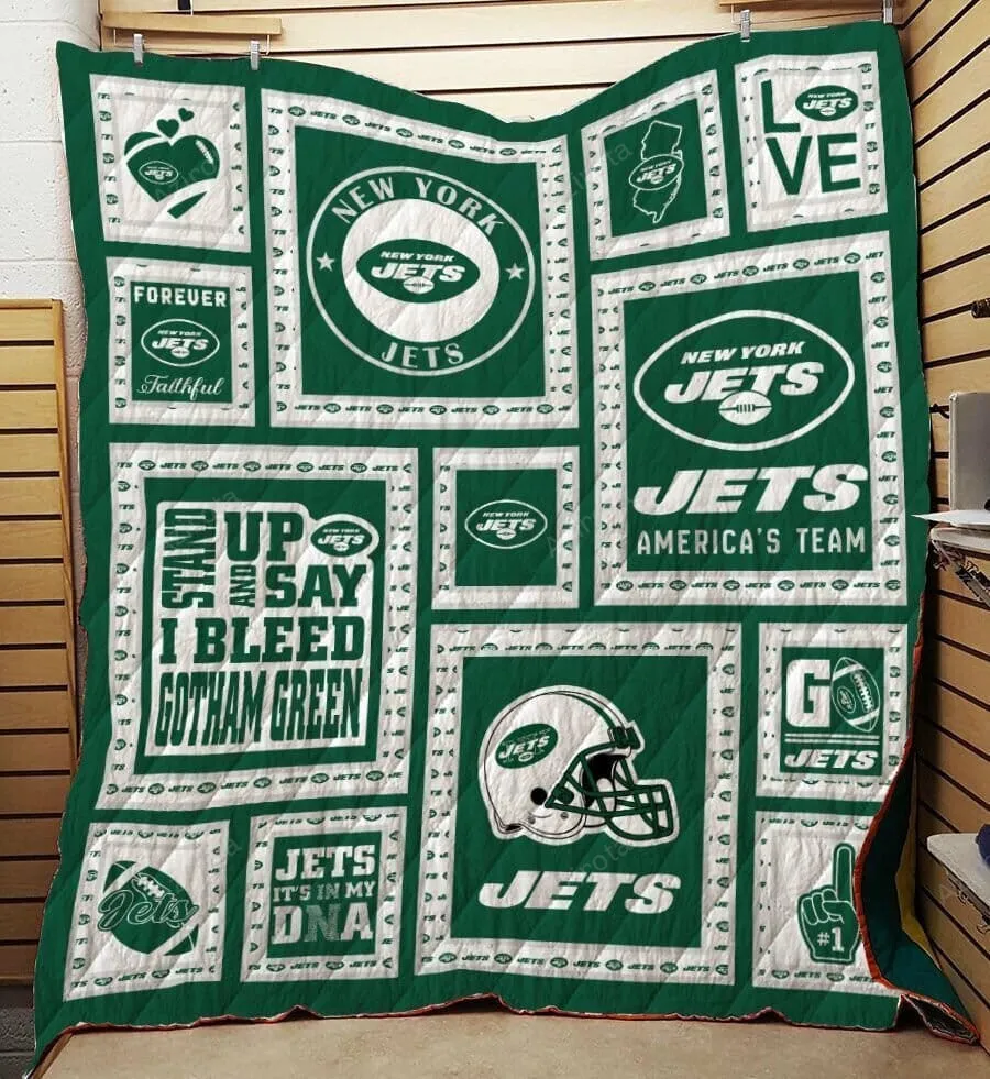 New York Jets Green White 3D Full Printing Quilt