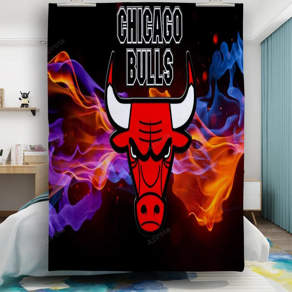 Chicago Bulls Fire v16 Gift For Fan 3D Full Printing Quilt