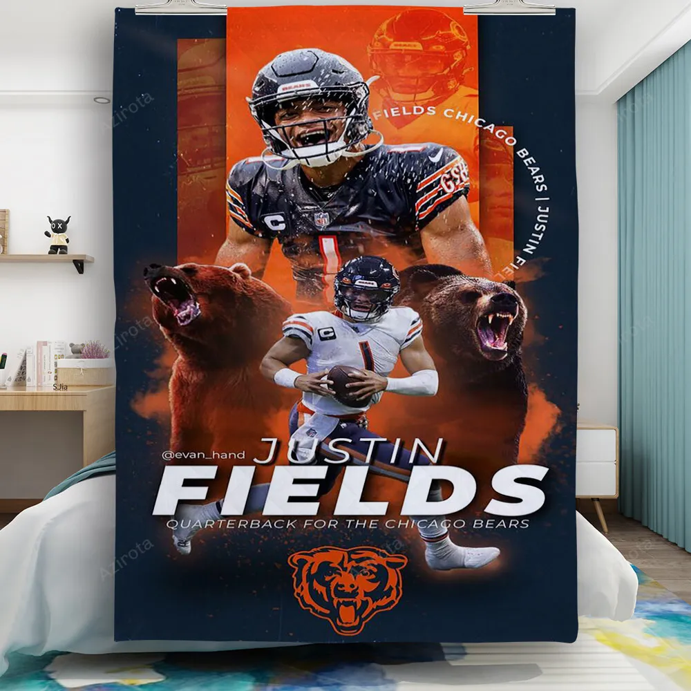 Chicago Bears Justin Fields7 Gift For Fan 3D Full Printing Quilt