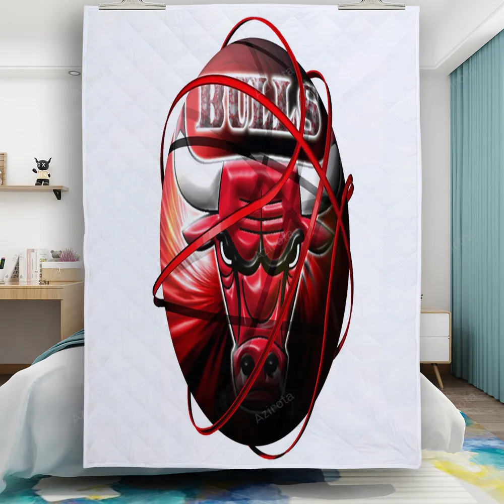 Chicago Bulls Emblem v10 Gift For Fan 3D Full Printing Quilt