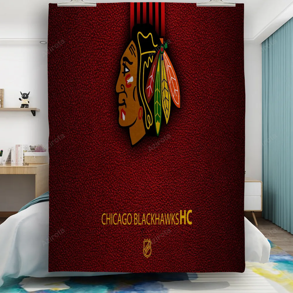 Chicago Blackhawks Emblem Texture11 Gift For Fan 3D Full Printing Quilt