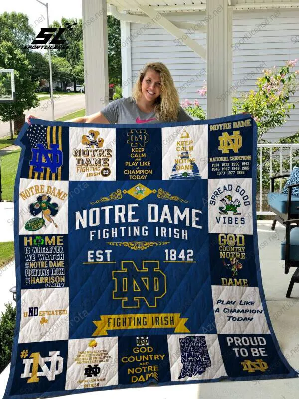 Notre Dame Fighting Irish Customized 3D Full Printing Quilt