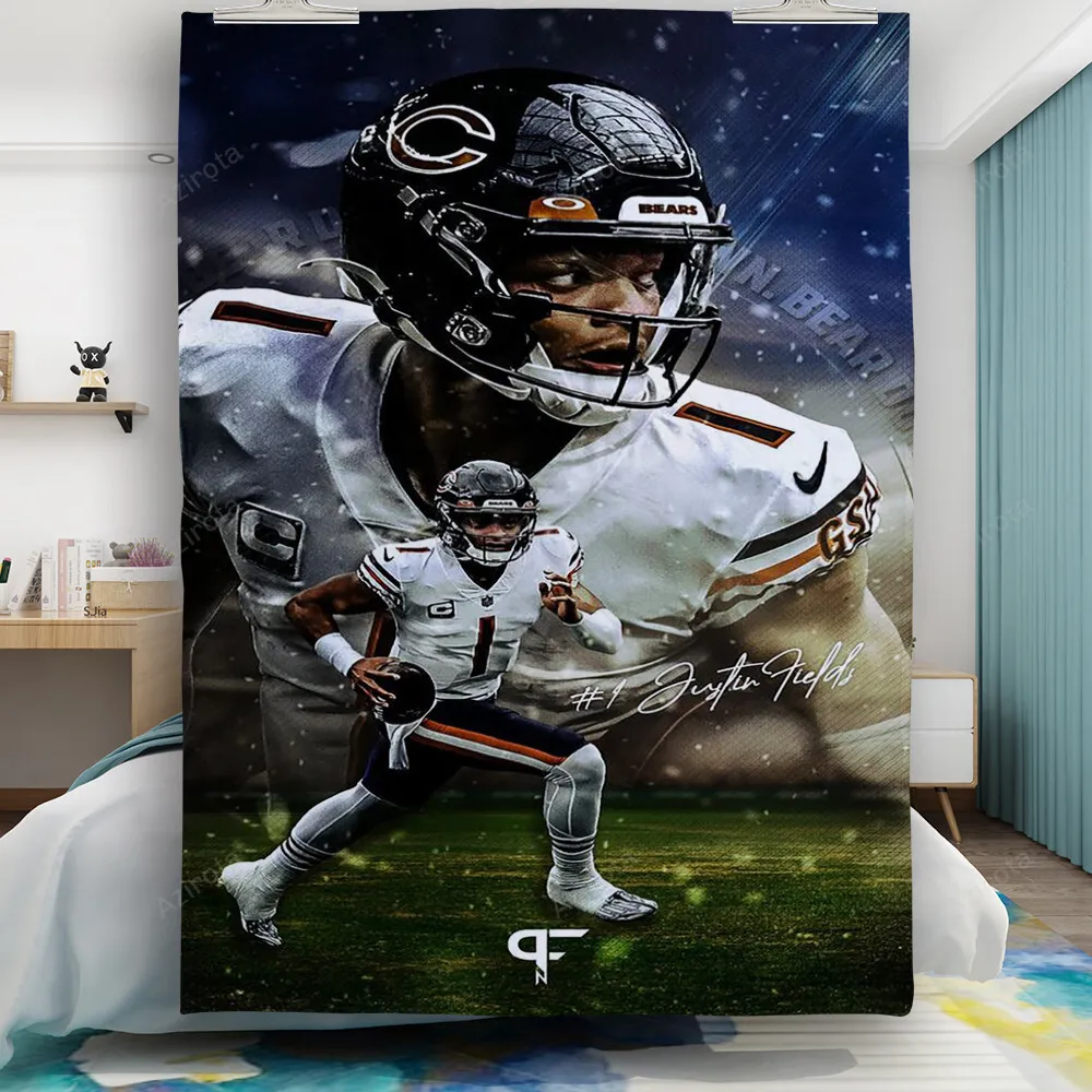 Chicago Bears Justin Fields4 Gift For Fan 3D Full Printing Quilt