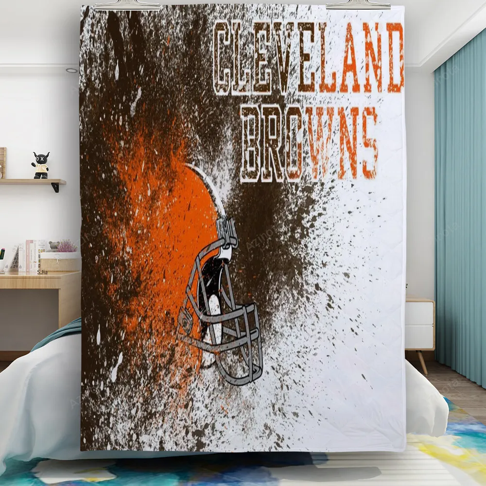 Cleveland Browns Logo Art v1 Gift For Fan 3D Full Printing Quilt
