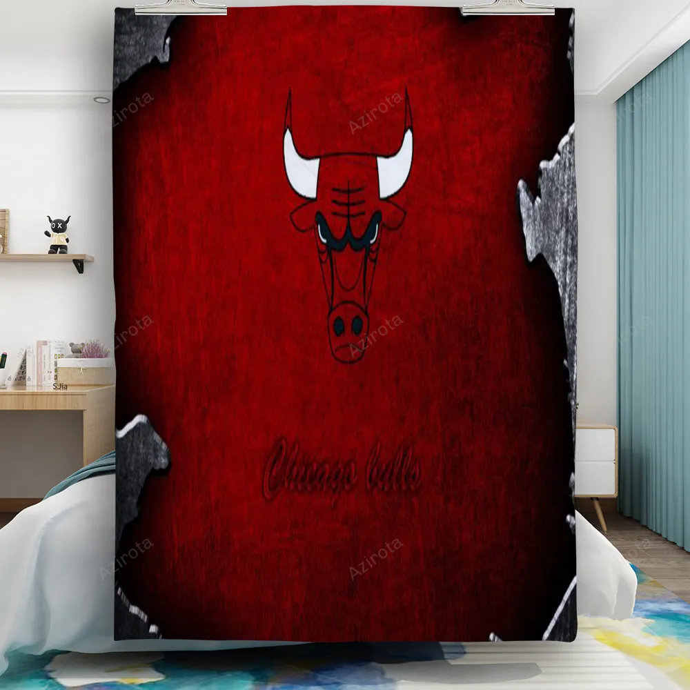 Chicago Bulls Emblem Metal v26 Gift For Fan 3D Full Printing Quilt