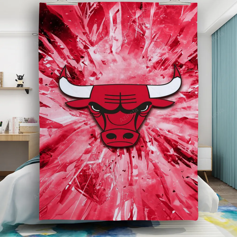 Chicago Bulls Emblem v14 Gift For Fan 3D Full Printing Quilt