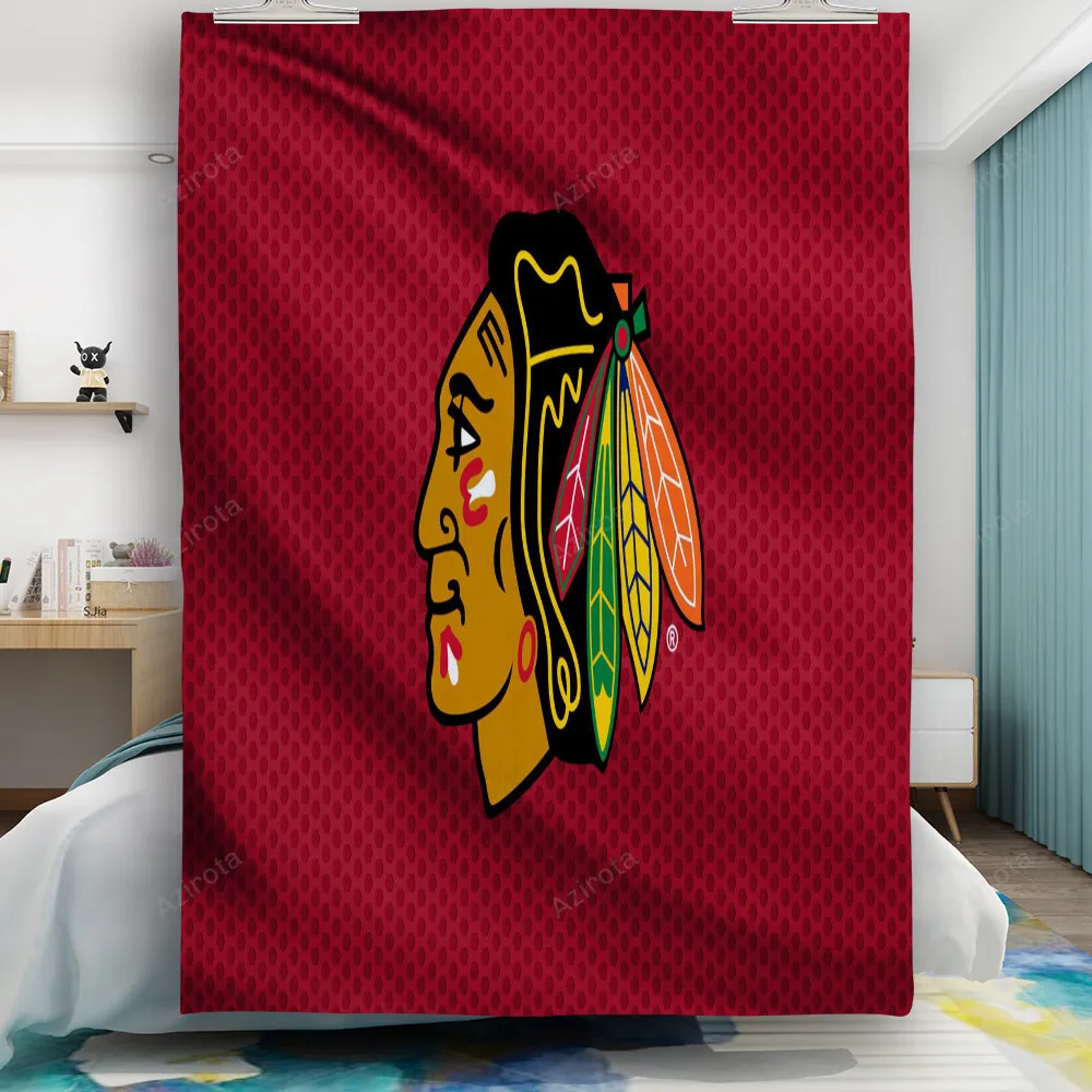 Chicago Blackhawks Emblem Texture14 Gift For Fan 3D Full Printing Quilt