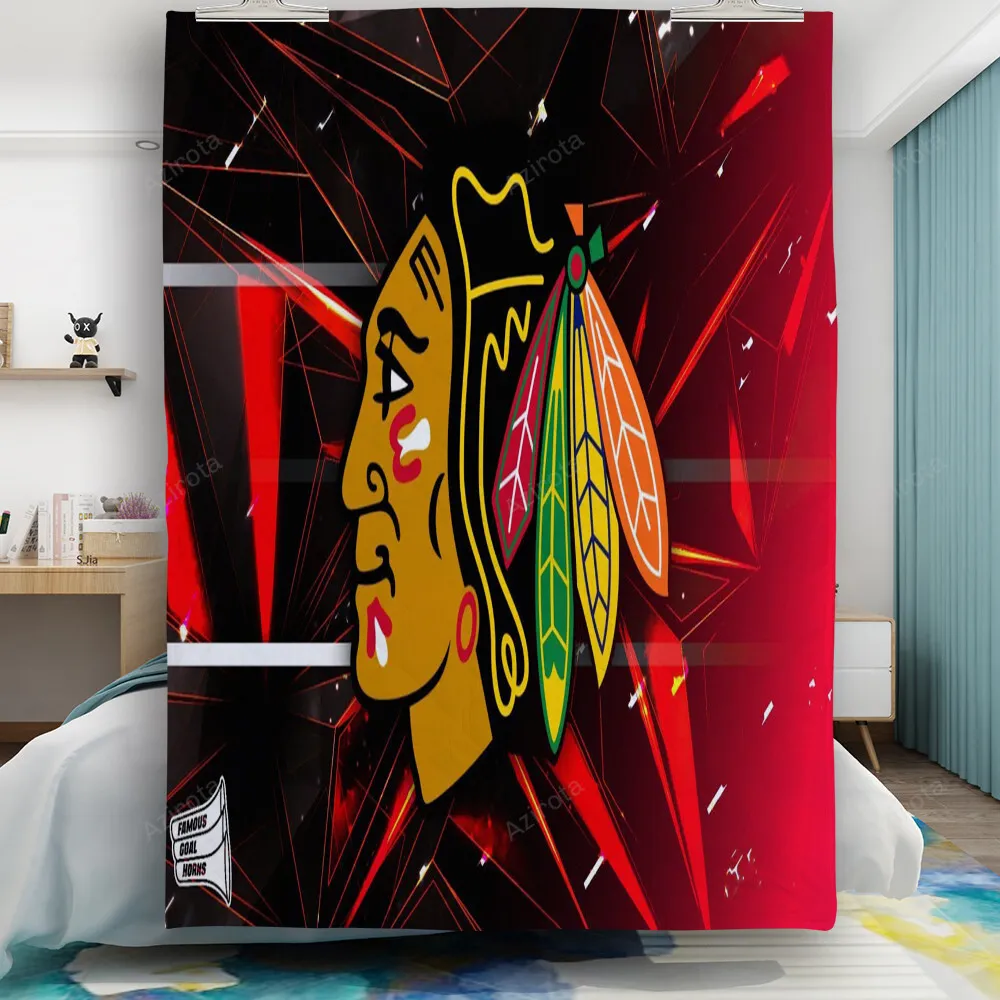 Chicago Blackhawks Emblem Texture10 Gift For Fan 3D Full Printing Quilt